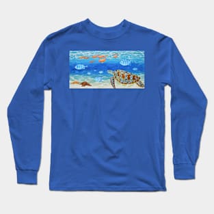 Sea Turtle Under Water Long Sleeve T-Shirt